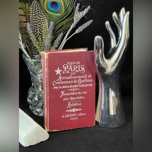 Vintage Paris travel book with maps